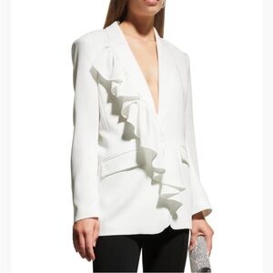 Cinq a Sept Margo Crepe Ruffle Front Blazer